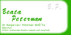 beata peterman business card